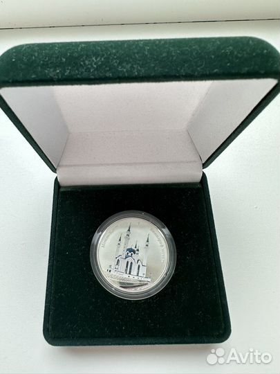 Монета серебряная,мечеть Кул Шариф,Конго 2013