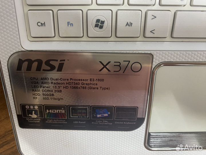 Ноутбук MSI x370 slim