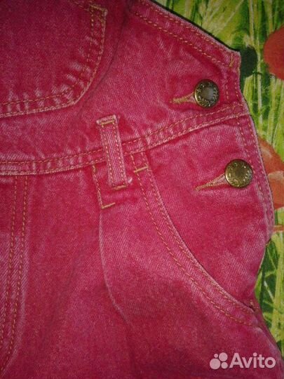 Толстый джинсовый комбез, х/б, р 110