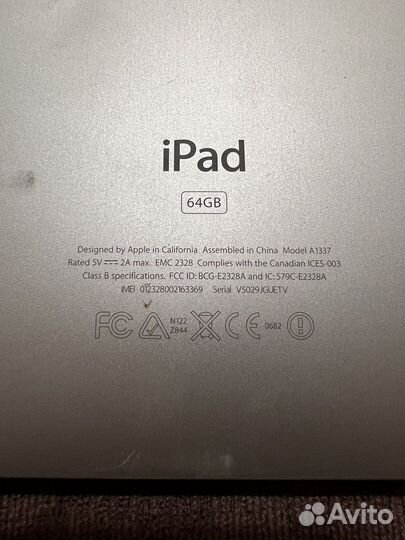 iPad 64gb модель а1337