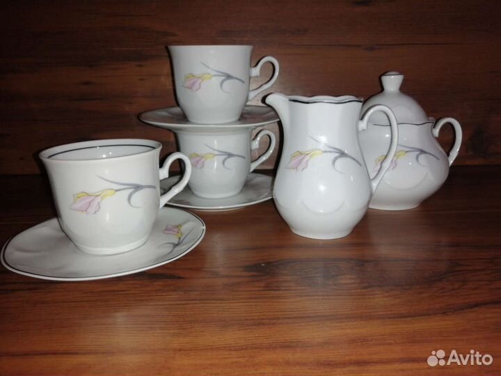 Кофейный сервиз Lubiana Польша (не полный) фарфор