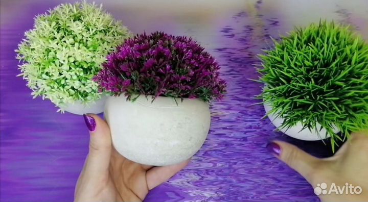 Кашпо из искусственного камня Набор 3 шт