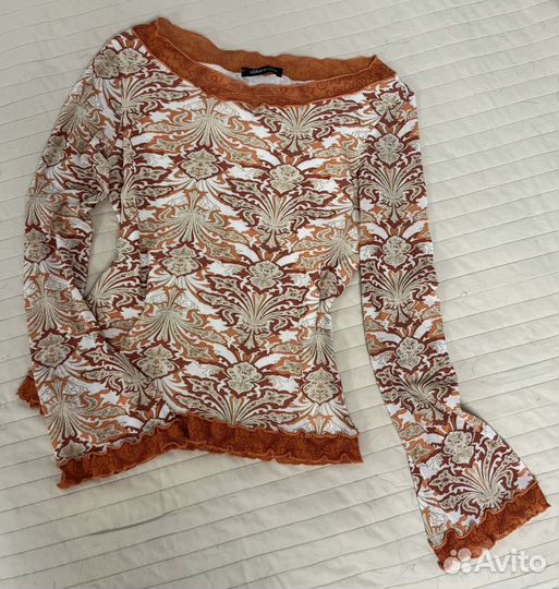 Лонгслив винтаж y2k с рукавами клеш