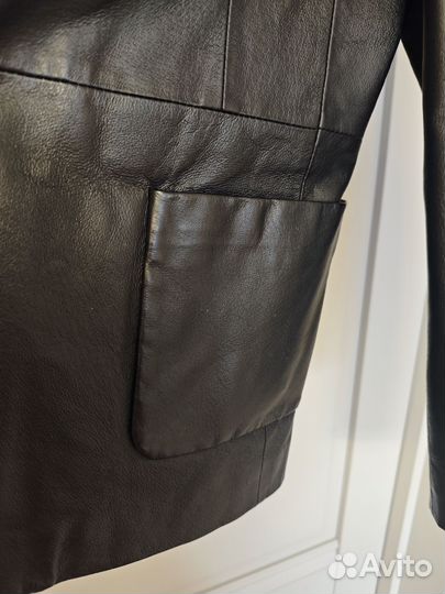 Кожаный пиджак размер 42