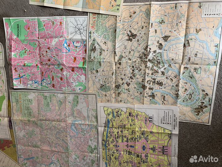 Карты Москвы и Ленинграда 50-60-70х