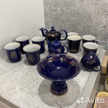Кобальтовая посуда СССР синяя