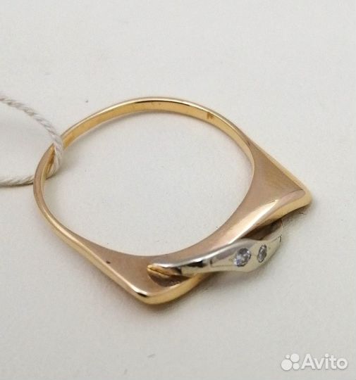 Кольцо / размер 18 / 2,63г / Золото585 / фианиты круглые