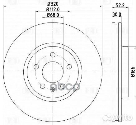 Диск торм. для а/м Audi A4 (07) /A5 (07) /Q5 (0