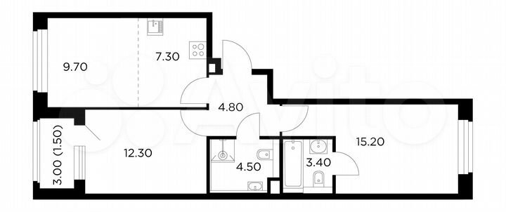 3-к. квартира, 58,7 м², 17/23 эт.