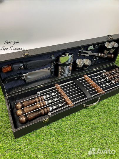 Набор шампуров в кейсе подарочный «Буйвол-2»