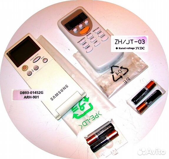 2 пульта д/сплита - zhjt-03 + samsung DB93-01452G