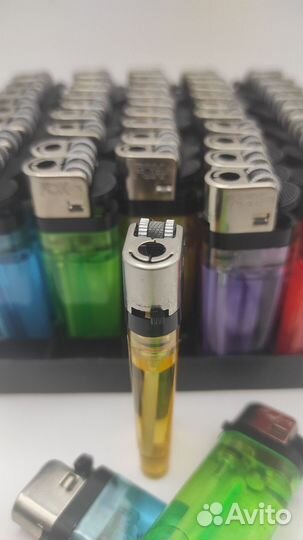 Зажигалка прозрачная, одноразовая 50 шт