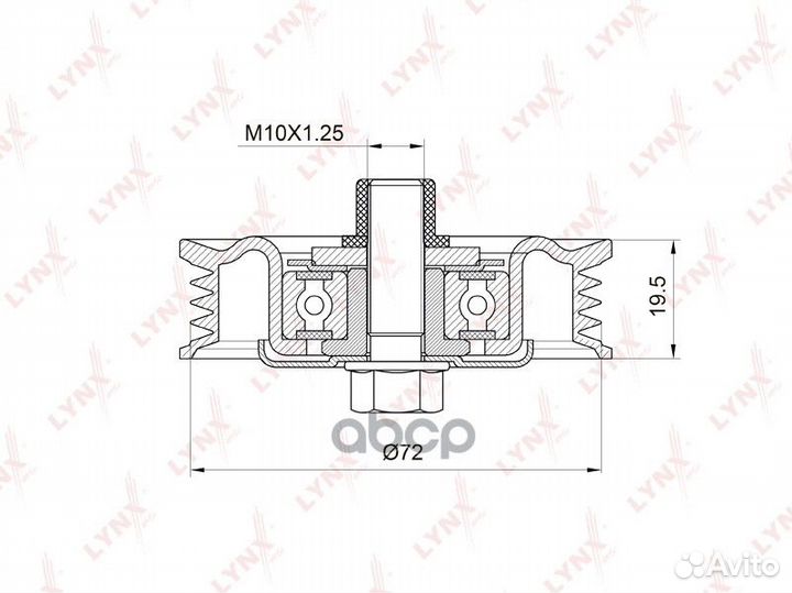 Ролик натяжной приводного ремня PB5043 lynxauto