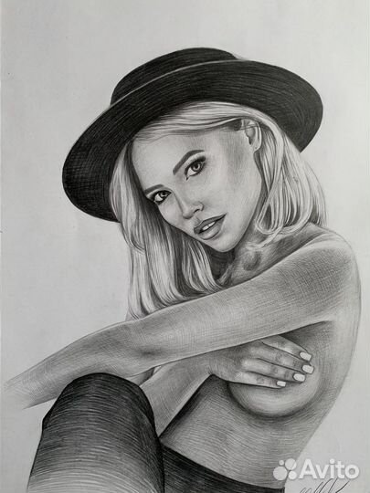 Портрет по фото карандашом/картина акрилом