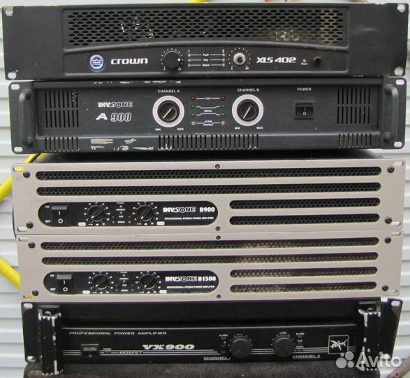 Усилители звука 250-2000W Pro 5шт Crown Yamaha dB