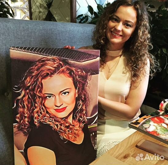 Портрет по фото на холсте