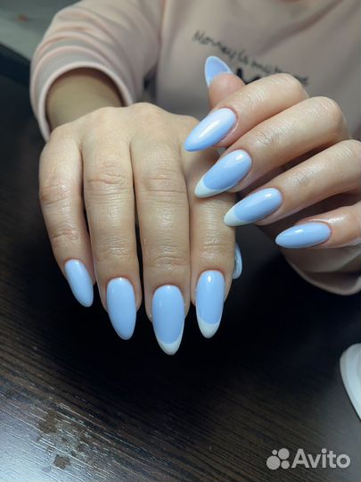 Маникюр гель лак наращивание