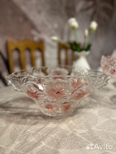 Ваза для фруктов салатник хрусталь