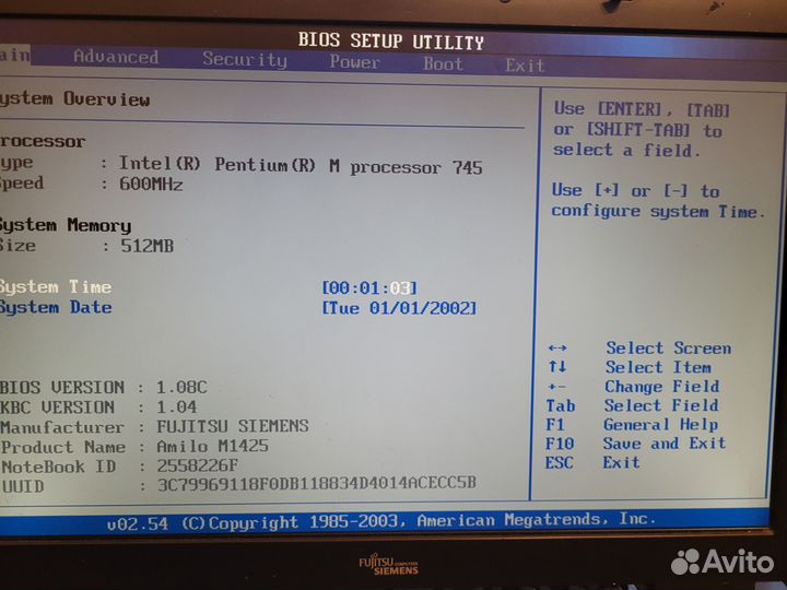 Ноутбук Fujitsu Siemens amilo M1425 (на запчасти)