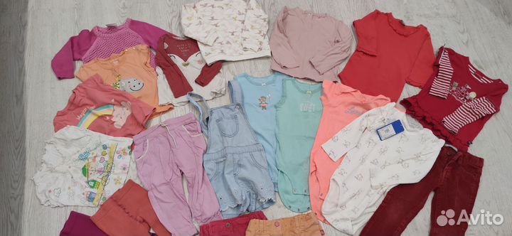 Вещи для девочки пакетом 80-98 20 шт