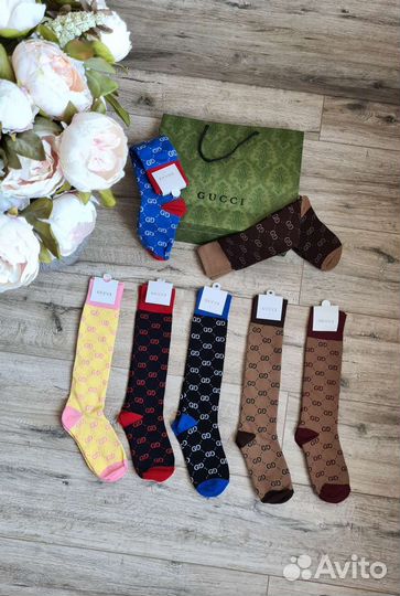 Высокие носки гольфы Gucci