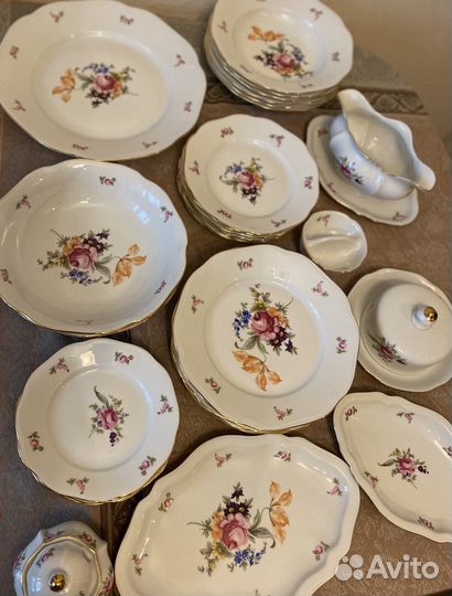 Сервиз столовый Мейсенский букет Bohemia