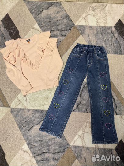 Джинсы р. 122-128 джемпер р. 122-128