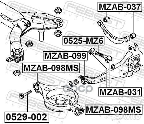 Сайлентблок заднего рычага mazda 6 02-08 febest