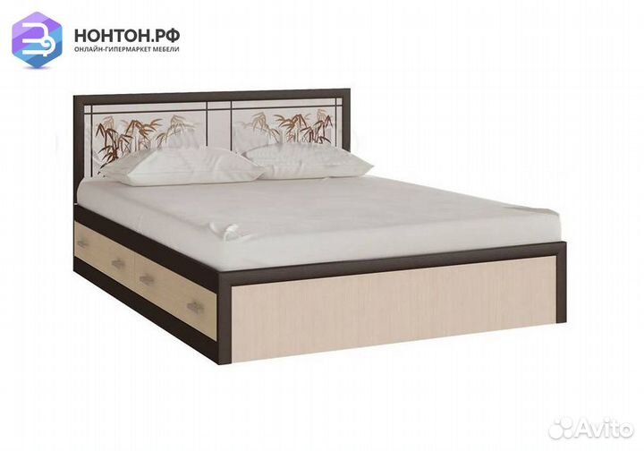Кровать Мальта дуб беленый / венге