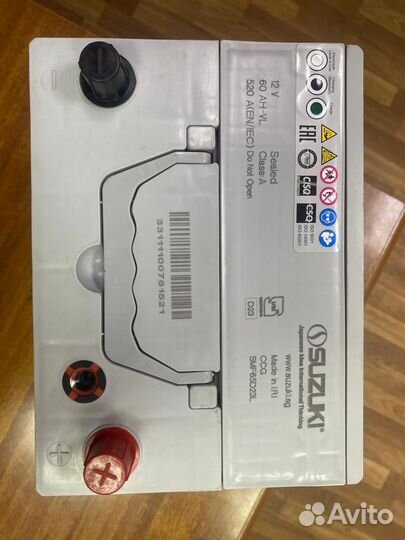 Аккумулятор 60 Ач на Сузуки Тойоту Лексус