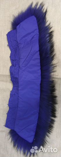 Воротник мех - бобер. 2 шт: синий и серый