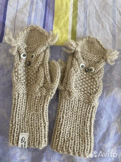 Шапочка шарф варежки меринос