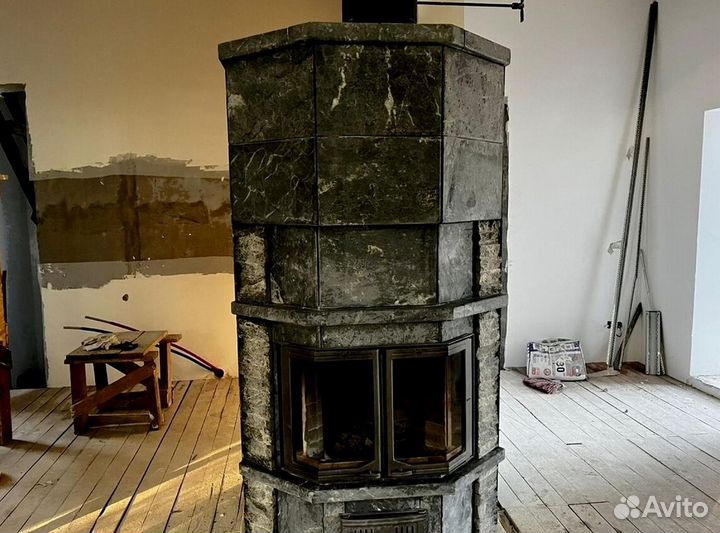 Печь камин полностью натуральный камень