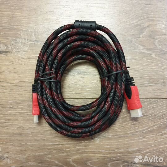Кабель hdmi-hdmi v1.4 5 метров в оплетке