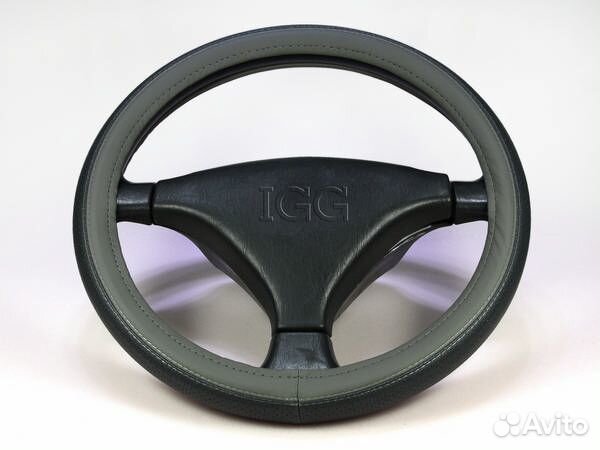 Оплетка для руля M(37-38см) экокожа серый цвет