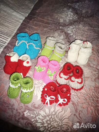 Носки шерстяные, пинетки