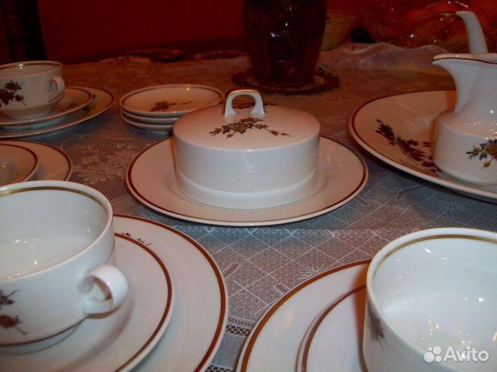 Сервиз чайный Гдр Матовое золото