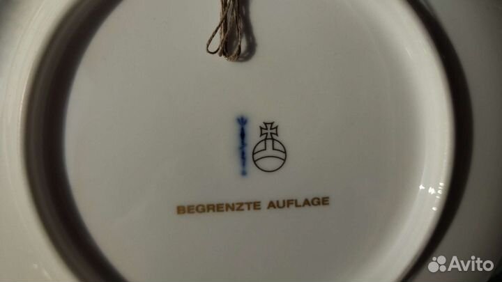 Декоративная тарелка рождество 1994 KPM print