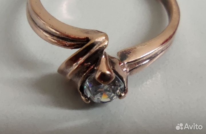 Серебряное кольцо с позолотой