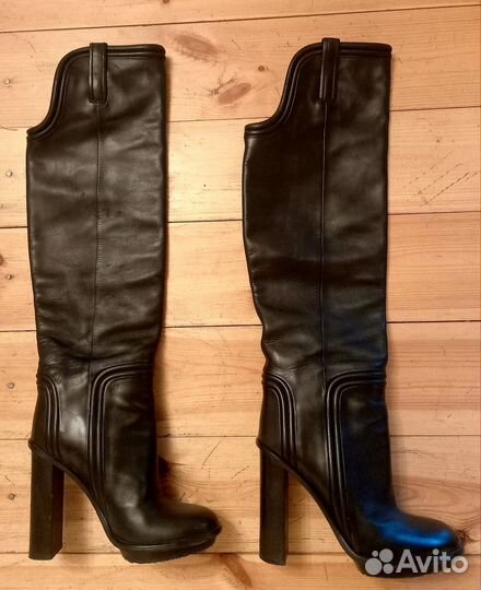 Кожанные сапоги Gucci