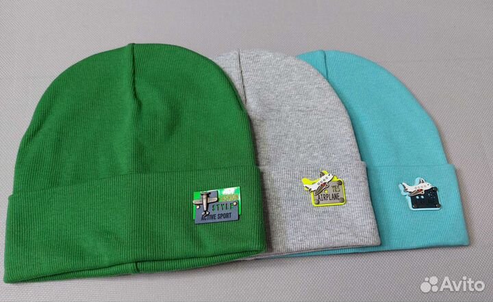 Шапка для мальчика двухслойный трикотаж 47-50
