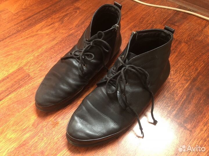 Ботинки женские чёрные кожаные размер 43
