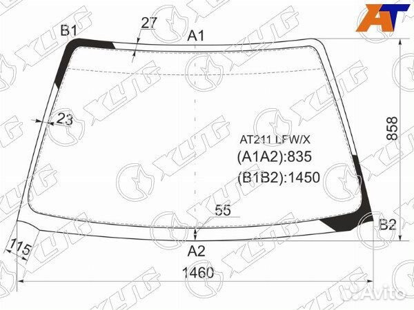 Стекло лобовое toyota caldina