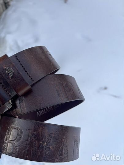 Ремень кожаный Armani Jeans Italy оригинал
