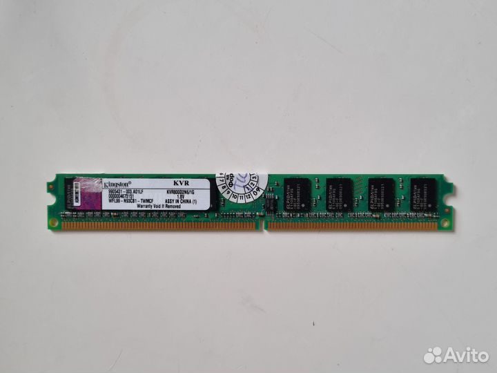 Оперативная память ddr2 1gb Kingston KVR800D2N6