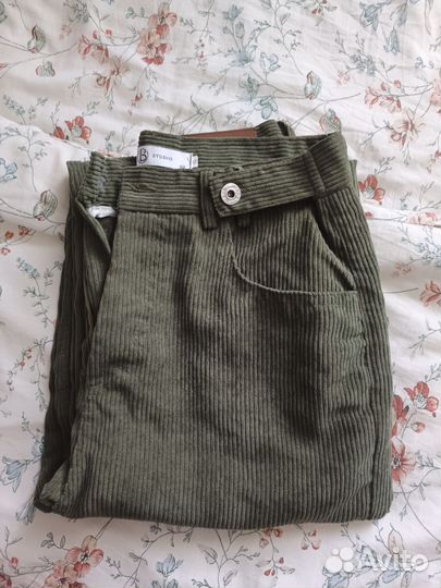 Брюки вельветовые зелёные