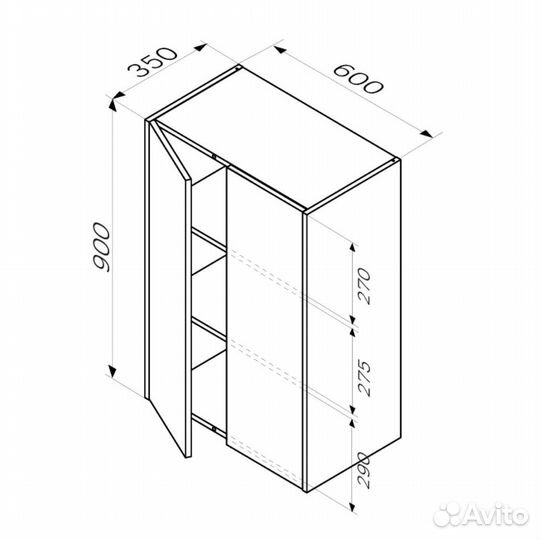 Шкаф с полками 60 AM.PM Func M8FCH06029WG белый гл