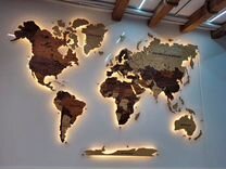 Карта мира из дерева Киров