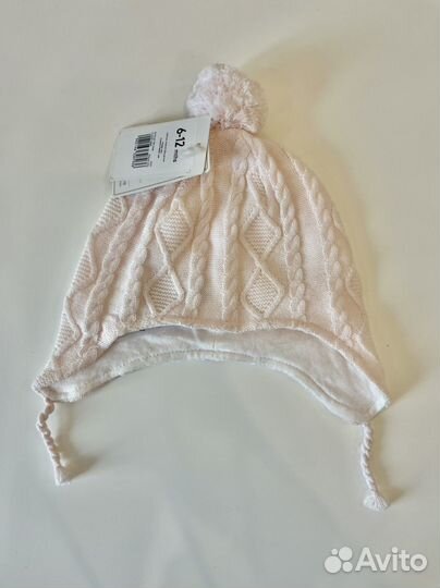 Шапка для девочки новая 6-12 мес