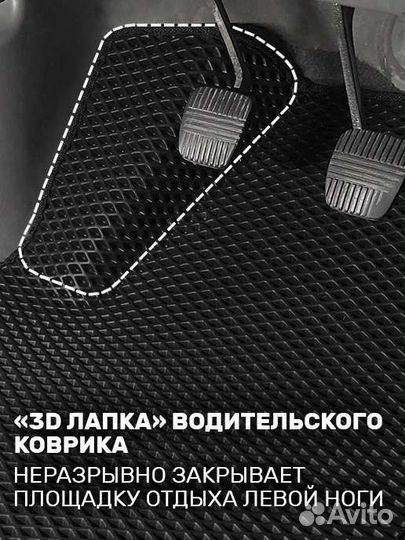 EVA коврики с бортами, 3D лапкой, органайзеры